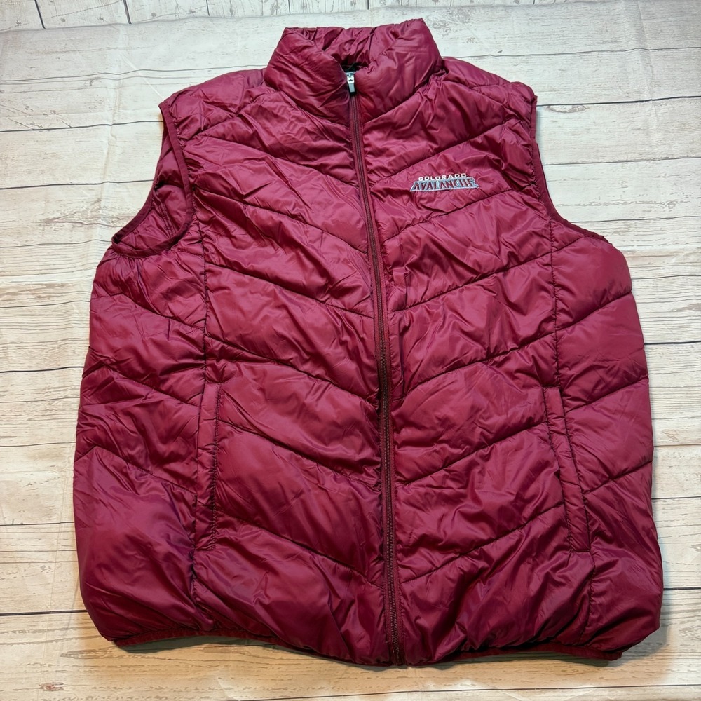 Colorado Avalanche NHL Hockey Puffer Vest Red‎ Men's Size XL